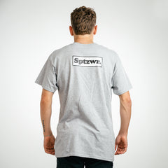 T-SHIRT CON LOGO A RIQUADRO GRIGIA