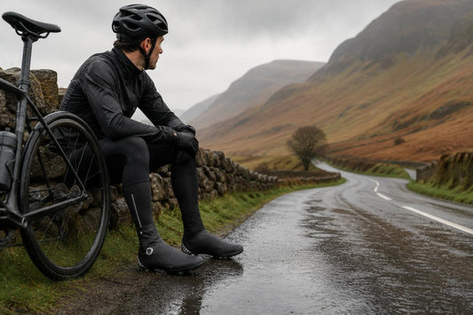Spatz overshoes on a winter road ride