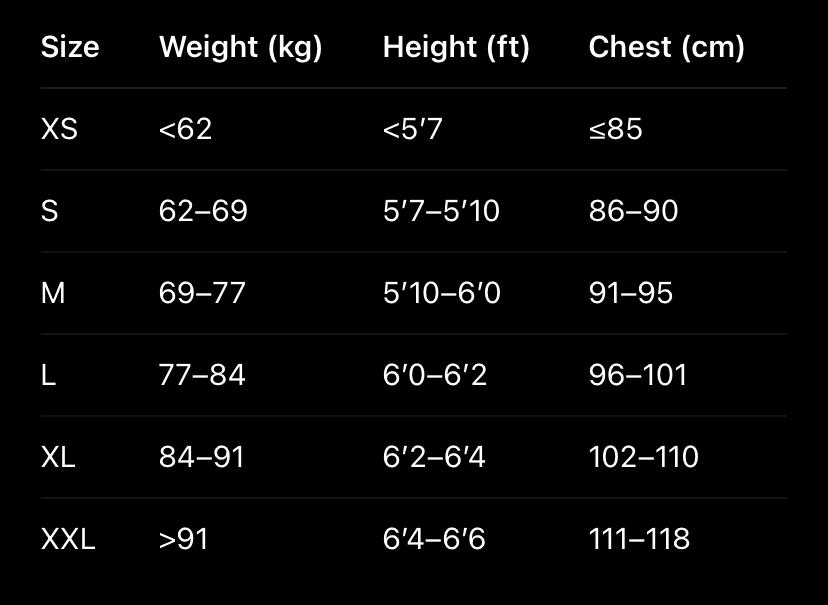 Size Chart
